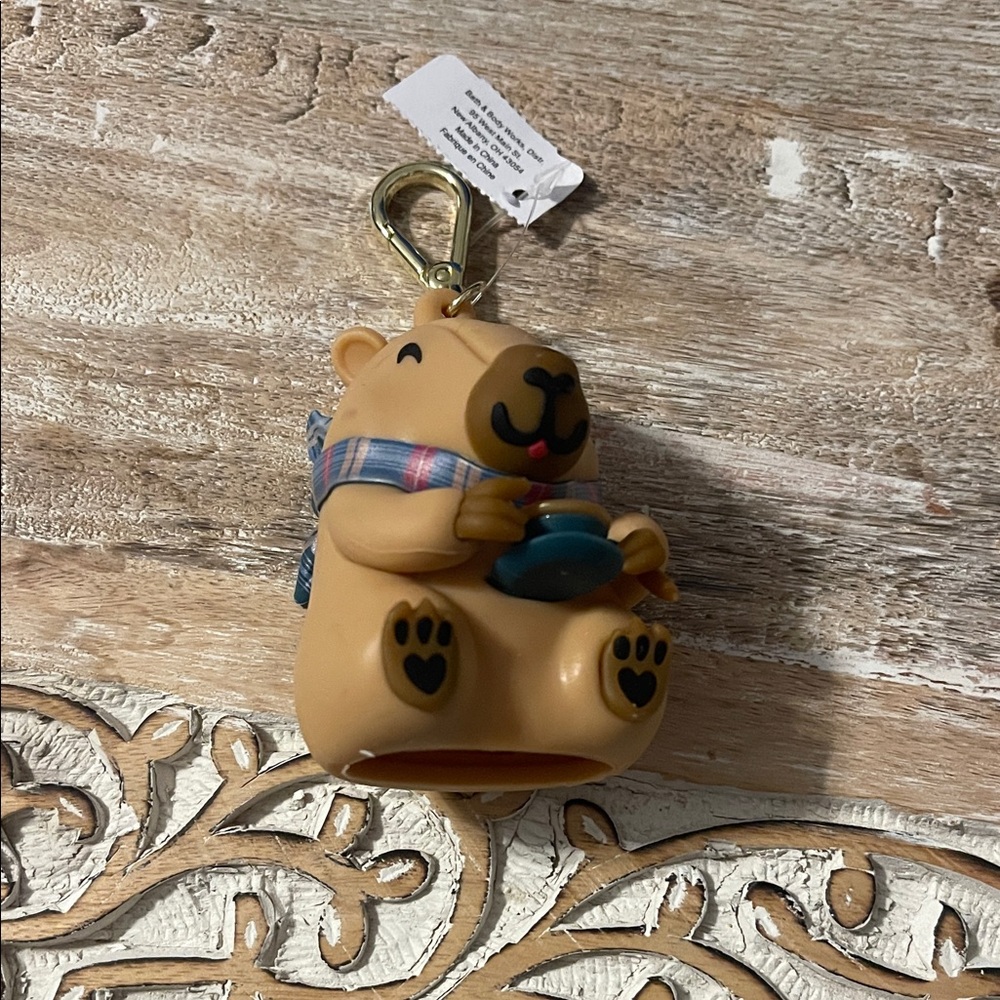 Cute Bear Keychain with Blue Scarf